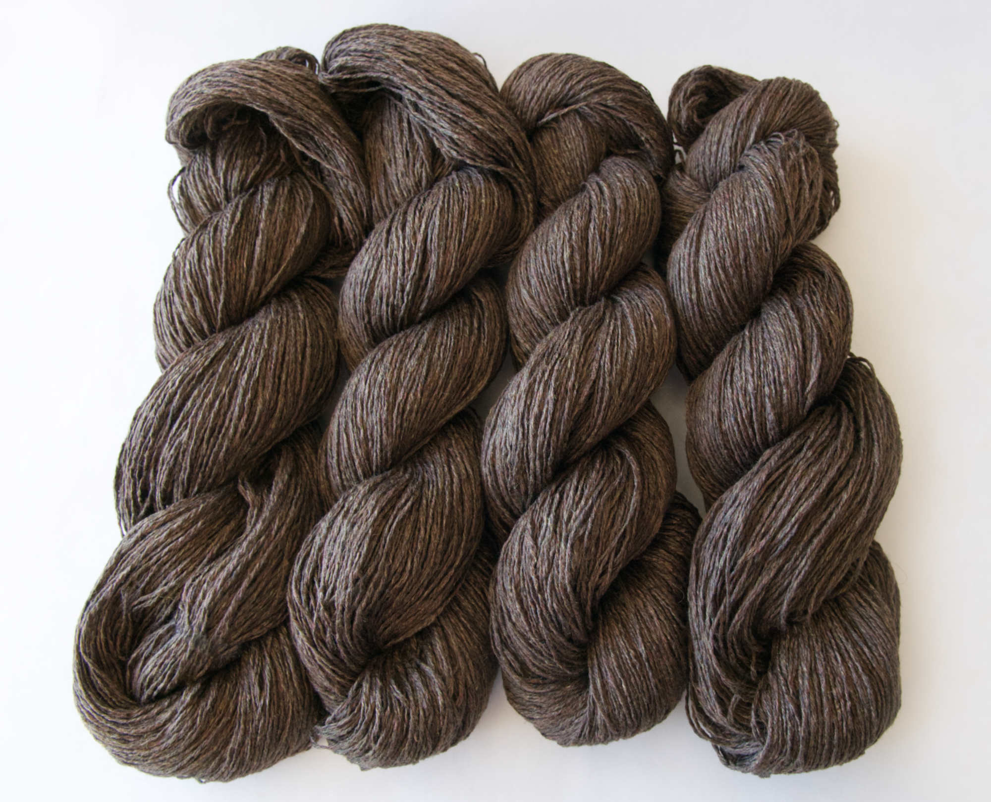 Mulberry silk bourette yarn cable ply