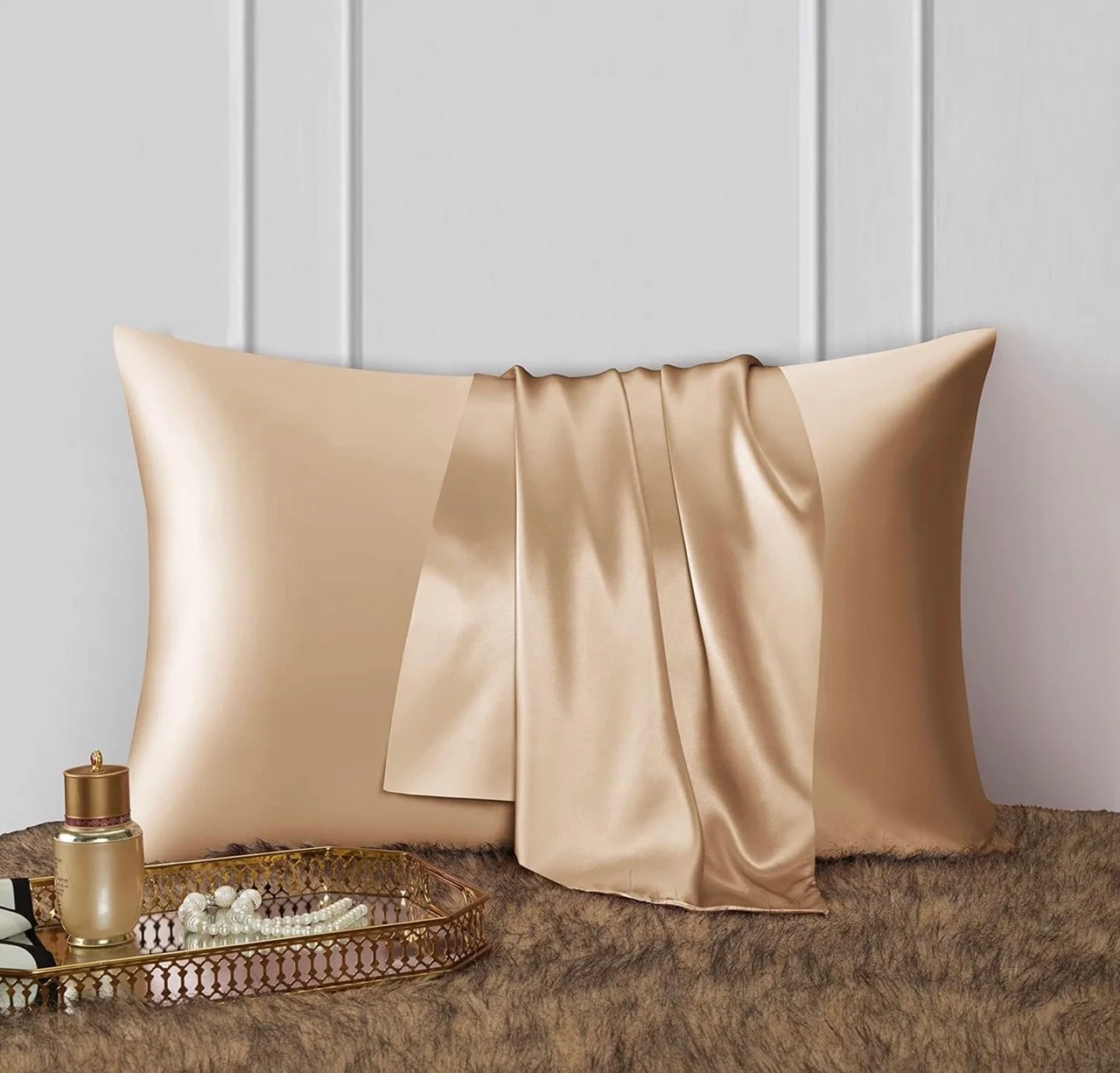 Mulberry silk pillowcase, champagne