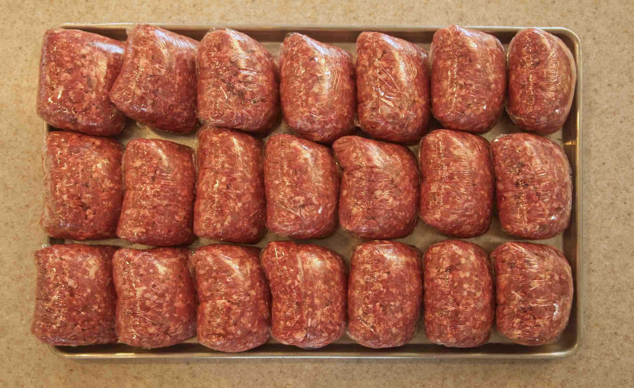 Packaged homemade raw cat food